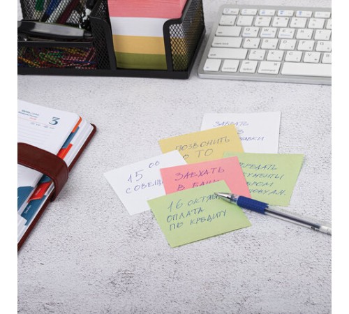 Блок для записей STAFF, проклеенный, куб 8х8 см, 800 листов, цветной, 120383