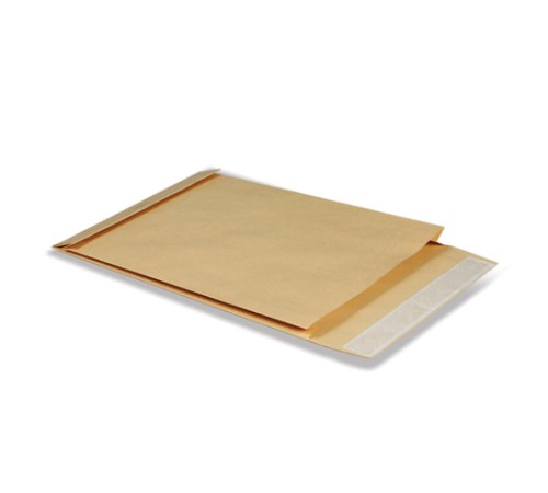 Конверт-пакет С4 объемный (229х324х40 мм), до 250 листов, крафт-бумага, отрывная полоса, 381227