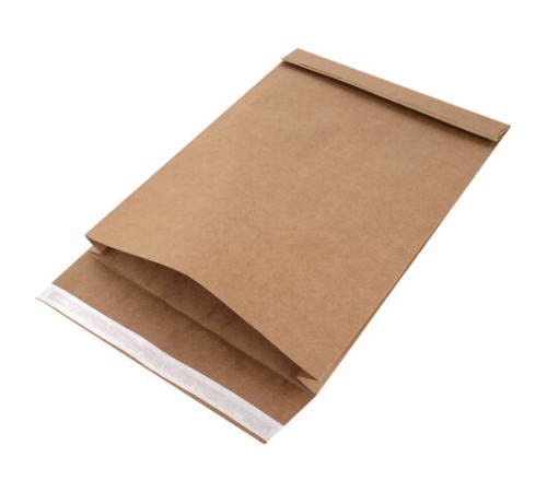 Конверт-пакет В4 объемный (250х353х40 мм), до 300 листов, крафт-бумага, отрывная полоса, 391157