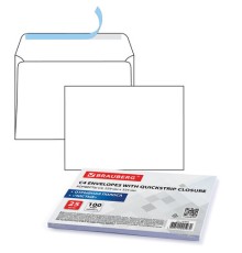 Конверты С4 (229х324 мм), отрывная лента, 100 г/м2, КОМПЛЕКТ 25 шт., BRAUBERG, 121852