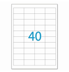 Этикетка самоклеящаяся 48,5х25,4 мм, 40 этикеток, белая, 70 г/м2, 50 листов, LOMOND, 2100195