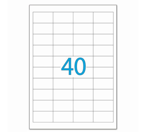 Этикетка самоклеящаяся 48,5х25,4 мм, 40 этикеток, белая, 70 г/м2, 50 листов, LOMOND, 2100195