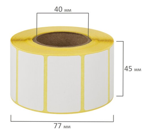 Термоэтикетки ЭКО, 43х25 мм, 1000 этикеток в ролике, 122066