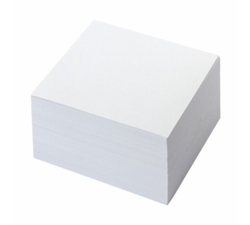 Блок для записей BRAUBERG в подставке прозрачной, куб 9х9х5 см, белый, белизна 95-98%, 122224