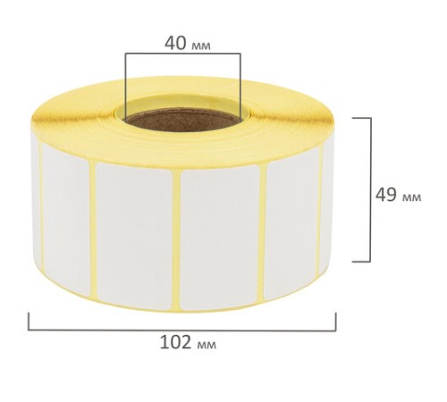 Термоэтикетки ЭКО, 47х26 мм, 2000 этикеток в ролике, 122304