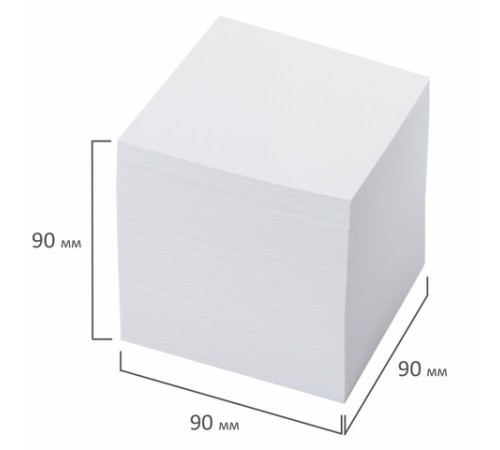 Блок для записей BRAUBERG, непроклеенный, куб 9х9х9 см, белый, белизна 95-98%, 122340