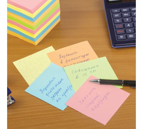 Блок для записей BRAUBERG непроклеенный, куб 9х9х9 см, цветной, 122341