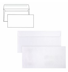 Конверты Е65 (110х220 мм), отрывная лента, 80 г/м2, КОМПЛЕКТ 25 шт., внутренняя запечатка, BRAUBERG, 122449