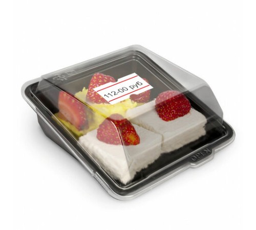 Этикет-лента 21х12 мм, прямоугольная, белая с красной полосой, комплект 5 рулонов по 600 шт., BRAUBERG, 123568