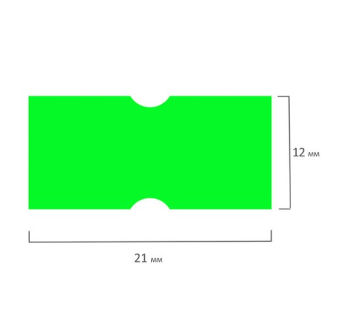 Этикет-лента 21х12 мм, прямоугольная, зеленая, комплект 5 рулонов по 600 шт., BRAUBERG, 123571