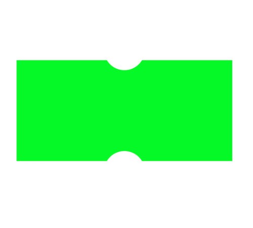 Этикет-лента 21х12 мм, прямоугольная, зеленая, комплект 5 рулонов по 600 шт., BRAUBERG, 123571