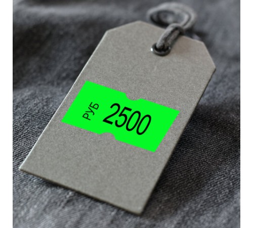 Этикет-лента 21х12 мм, прямоугольная, зеленая, комплект 5 рулонов по 600 шт., BRAUBERG, 123571