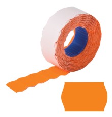 Этикет-лента 22х12 мм, волна, оранжевая, комплект 5 рулонов по 800 шт., BRAUBERG, 123574