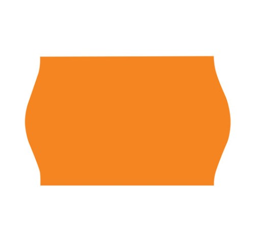 Этикет-лента 22х12 мм, волна, оранжевая, комплект 5 рулонов по 800 шт., BRAUBERG, 123574