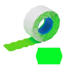 Этикет-лента 22х12 мм, волна, зеленая, комплект 5 рулонов по 800 шт., BRAUBERG, 123575