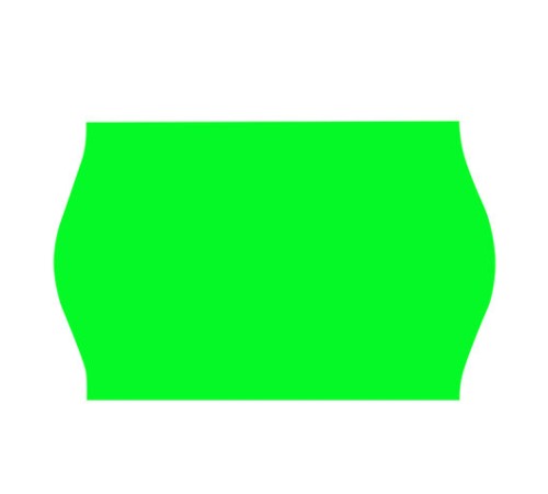 Этикет-лента 22х12 мм, волна, зеленая, комплект 5 рулонов по 800 шт., BRAUBERG, 123575