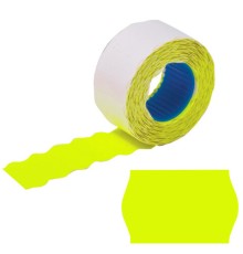 Этикет-лента 26х12 мм, волна, желтая, комплект 5 рулонов по 800 шт., BRAUBERG, 123577