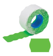 Этикет-лента 26х16 мм, волна, зеленая, комплект 5 рулонов по 800 шт., BRAUBERG, 123583