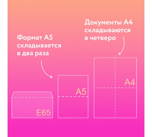 Конверты Е65 (110х220 мм), клей, 