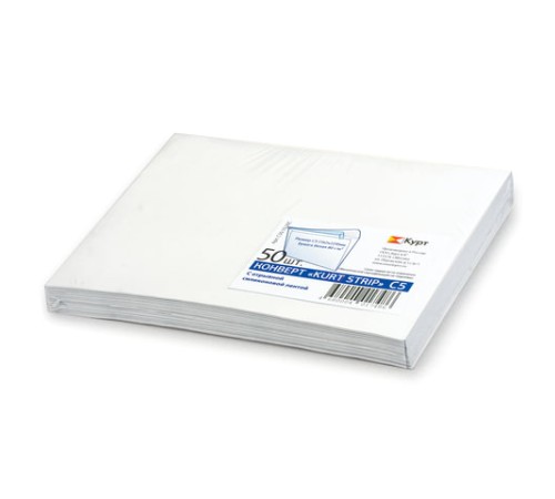 Конверты С5 (162х229 мм), отрывная лента, 80 г/м2, КОМПЛЕКТ 50 шт., внутренняя запечатка, С50.10.50С