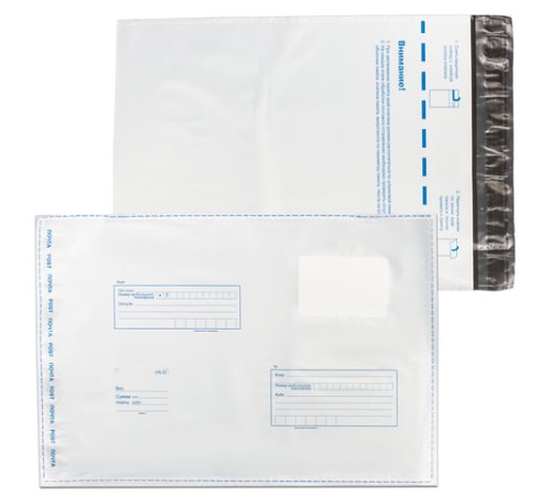 Конверт-пакеты ПОЛИЭТИЛЕН В4 (250х353 мм) до 300 л., отрывная лента, 