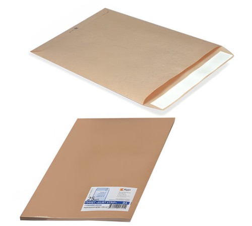 Конверт-пакеты С5 плоские (162х229 мм), до 90 листов, крафт-бумага, отрывная полоса, КОМПЛЕКТ 25 шт., 357707.25