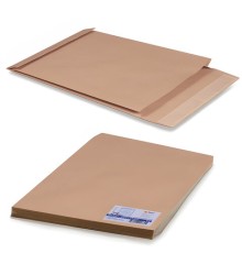 Конверт-пакеты Е4+ объемный (300х400х40 мм) до 300 листов, крафт-бумага, отрывная полоса, КОМПЛЕКТ 25 шт., 302127.25