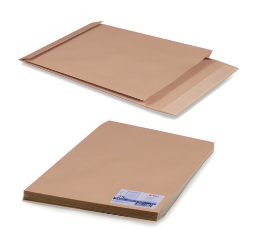 Конверт-пакеты Е4+ объемный (300х400х40 мм) до 300 листов, крафт-бумага, отрывная полоса, КОМПЛЕКТ 25 шт., 302127.25