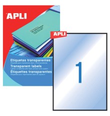 Этикетка самоклеящаяся ВСЕПОГОДНАЯ, 210х297 мм, 1 этикетка, полиэстер, прозрачная, 20 листов, APLI, 01225