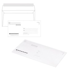 Конверты Е65 (110х220 мм), отрывная лента, 