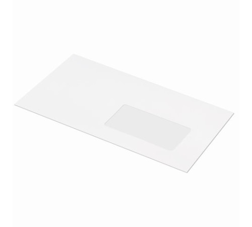 Конверты Е65 (110х220 мм) ПРАВОЕ ОКНО, отрывная лента, 80 г/м2, КОМПЛЕКТ 1000 шт., 41391