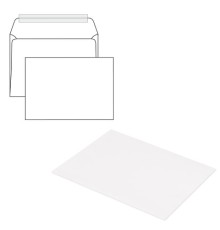 Конверты С5 (162х229 мм), отрывная лента, 80 г/м2, КОМПЛЕКТ 1000 шт., 41737