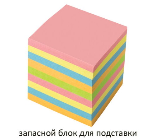 Блок для записей ОФИСМАГ непроклеенный, куб 9х9х9 см, цветной, 124444