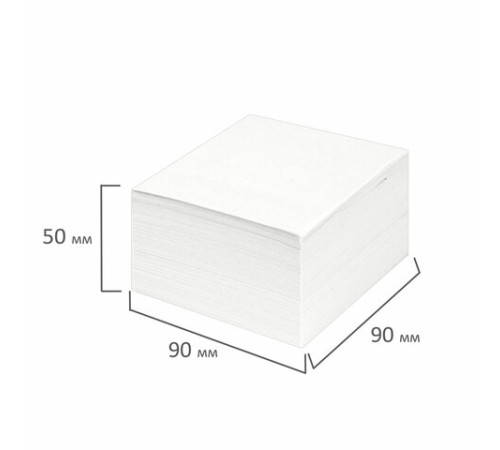 Блок для записей STAFF непроклеенный, куб 9х9х5 см, белый, белизна 90-92%, 126364