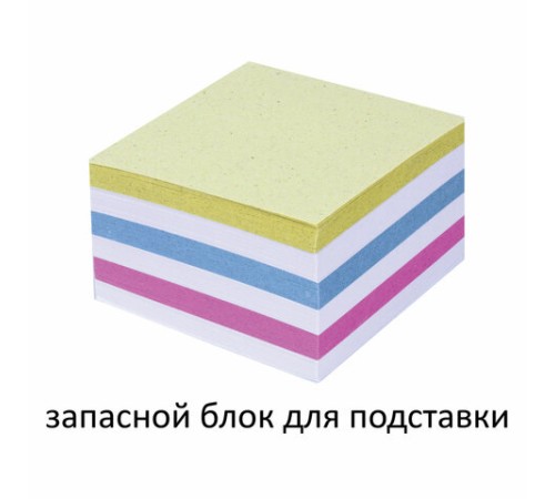 Блок для записей STAFF непроклеенный, куб 9х9х5 см, цветной, чередование с белым, 126365