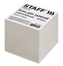 Блок для записей STAFF, непроклеенный, куб 9х9х9 см, белизна 70-80%, 126575