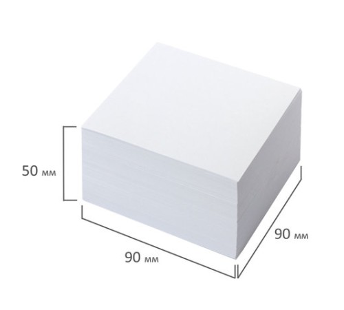 Блок для записей ОФИСМАГ в подставке прозрачной, куб 9х9х5 см, белый, белизна 95-98%, 127797