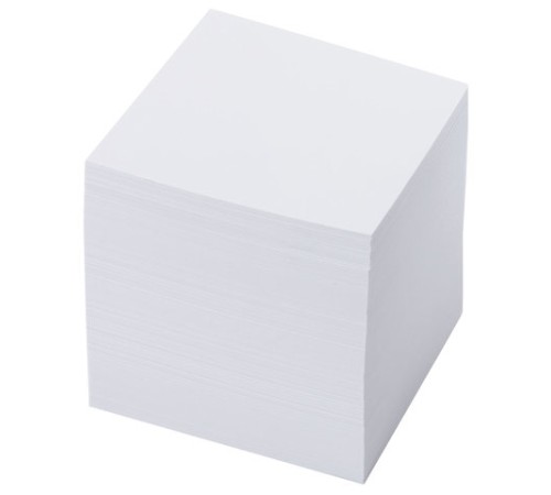 Блок для записей ОФИСМАГ в подставке прозрачной, куб 9х9х9 см, белый, белизна 95-98%, 127798