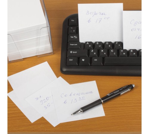 Блок для записей ОФИСМАГ в подставке прозрачной, куб 9х9х9 см, белый, белизна 95-98%, 127798