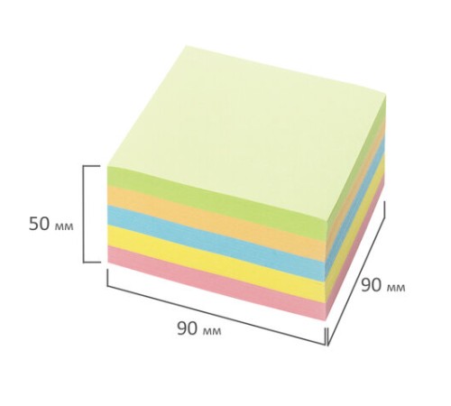 Блок для записей ОФИСМАГ непроклеенный, куб 9х9х5 см, цветной, 127801