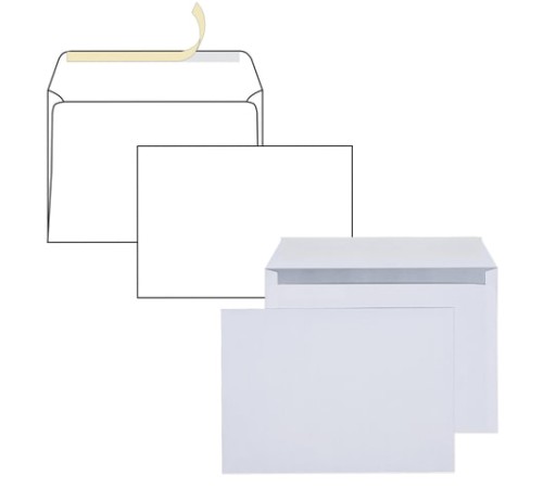 Конверты С4 (229х324 мм), отрывная лента, 90 г/м2, КОМПЛЕКТ 250 шт., внутренняя запечатка, С4.01С.250