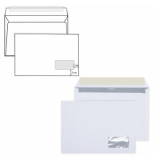 Конверты С5 (162х229 мм) ПРАВОЕ ОКНО, отрывная лента, 80 г/м2, КОМПЛЕКТ 1000 шт., внутренняя запечатка С5.03СО