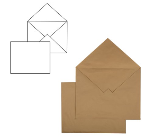 Конверты С3+ (360х460 мм), КРАФТ, без клея, 90 г/м2, КОМПЛЕКТ 500 шт., треугольный клапан, 460ТК