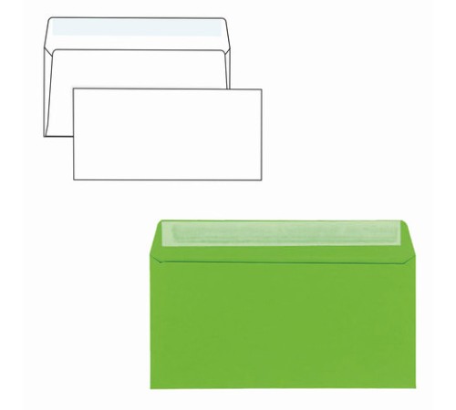 Конверты С65 (114х229 мм) АССОРТИ 5 ЦВЕТОВ, отрывная лента, 120 г/м2, КОМПЛЕКТ 10 шт., европодвес, 225А.10