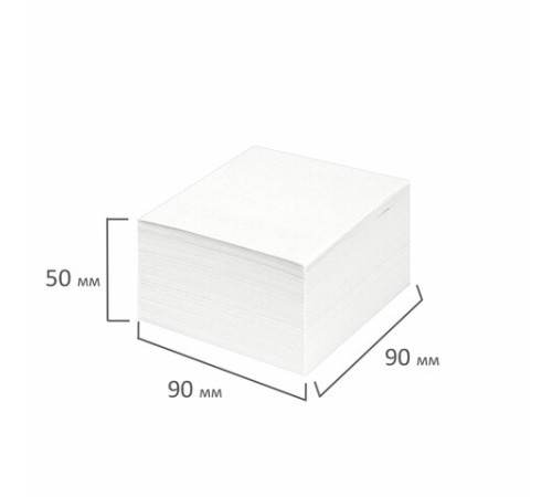 Блок для записей STAFF проклеенный, куб 9х9х5 см, белый, белизна 90-92%, 129196