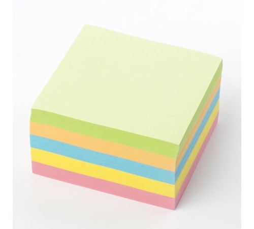 Блок для записей BRAUBERG проклеенный, 9х9х5 см, цветной, 129199