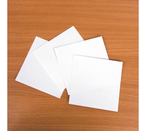 Блок для записей STAFF в подставке прозрачной, куб 9х9х9 см, белый, белизна 90-92%, 129201