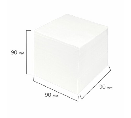 Блок для записей STAFF проклеенный, куб 9х9х9 см, белый, белизна 90-92%, 129204