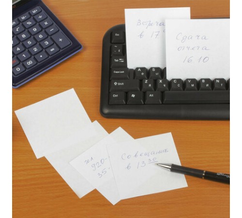 Блок для записей STAFF проклеенный, куб 9х9х9 см, белый, белизна 90-92%, 129204