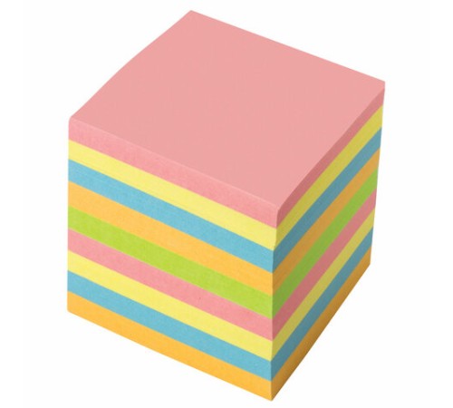 Блок для записей BRAUBERG проклеенный, куб 9х9х9 см, цветной, 129207